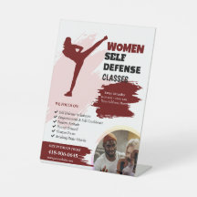 Women Self Defence Classes Pedestal Sign