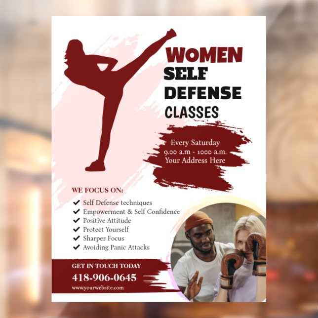 Women Self Defence Classes Window Cling (Sheet 2)