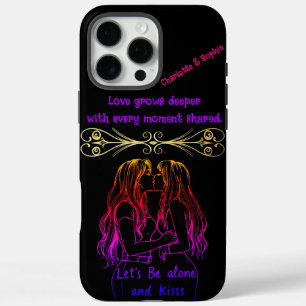 Women sharing a loving moment while wearing smiles iPhone 16 pro max case
