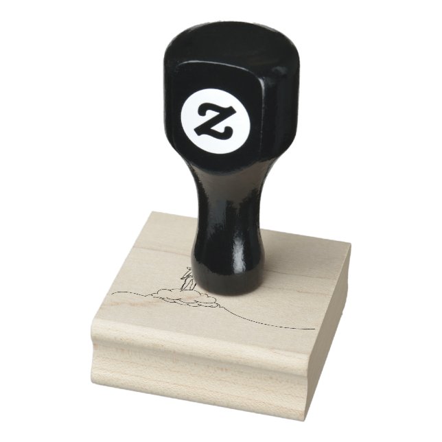 women shows telescope binocular rubber stamp (Stamp)