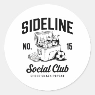 Women Sideline Social Club Soccer Mom Game Day _4 Classic Round Sticker
