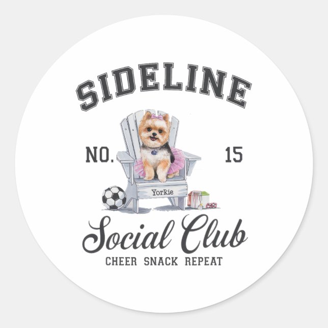 Women Sideline Social Club Soccer Mom Game Day _7  Classic Round Sticker (Front)