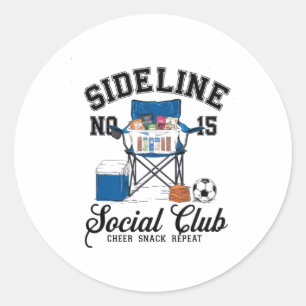 Women Sideline Social Club Soccer Mum Game Day _3  Classic Round Sticker