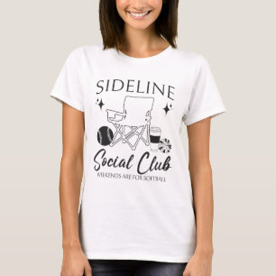 Women Sideline Social Club Softll Mum Game Day Mot T-Shirt