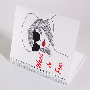 Women Silhouette Red & White Feminist Quote  Notebook