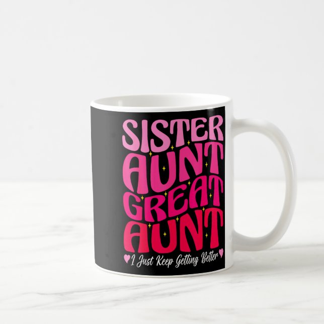 Women Sister Aunt Great Aunt New Auntie Mothers Da Coffee Mug (Right)