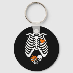 Women Skeleton Pregnancy Announcement Mom Hallowee Key Ring