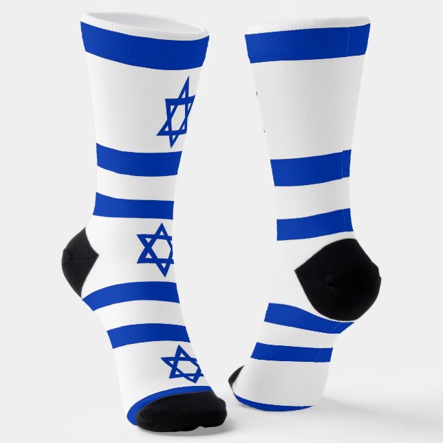 Women socks with flag of Israel (Angled)