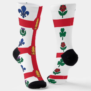 Women socks with flag of Montreal, Canada