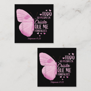 Women Spanish Religious Verse Sayings Square Business Card