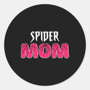 Women Spider Mum Groovy Family Party Mama Mothers Classic Round Sticker