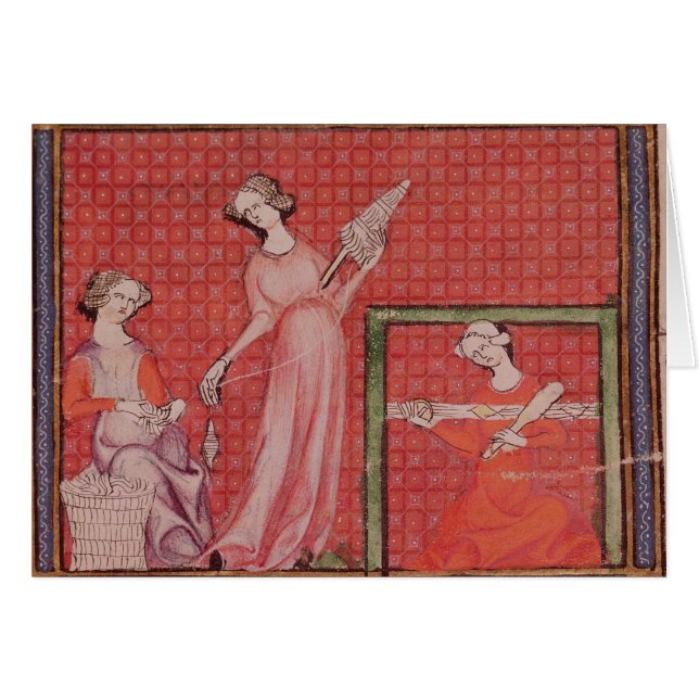 Women Spinning Wool (Front Horizontal)