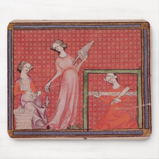 Women Spinning Wool Mouse Pad (Front)