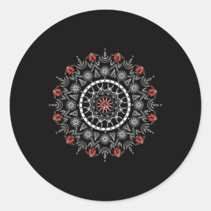 Women Spiritual Flower Men Mandala Yoga Meditation Classic Round Sticker