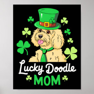 Women St. Patricks Day Goldendoodle Lucky Doodle M Poster