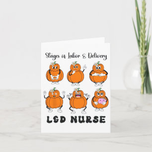 Women Stage Of Labour And Delivery Nurse Halloween Card