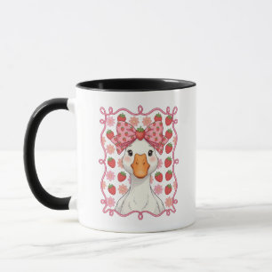Women Strawberry Goose Summer Bow Mug