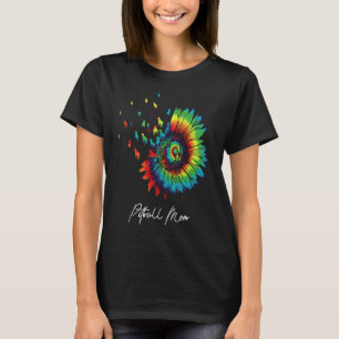 Women Sunflower Pitbull Mum Tie Dye Dog Lover Funn T-Shirt