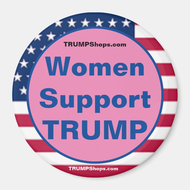 Women Support TRUMP Pink Patriotic magnet (Front)