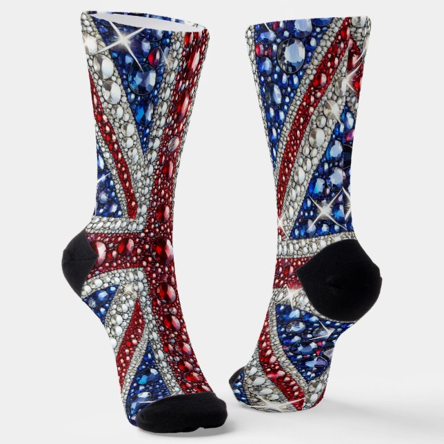 Women sustainable socks with British Colours (Angled)