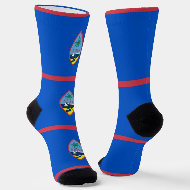 Women sustainable socks with flag of Guam, U.S. (Angled)