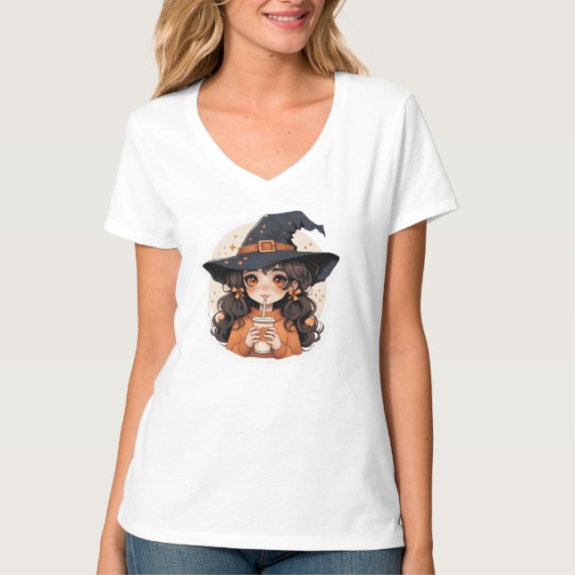 Women T-Shirt |Cosy Autumn Aesthetic Halloween Tee (Front)