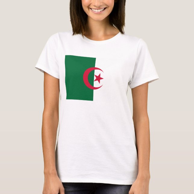 Women T Shirt with Flag of Algeria (Front)