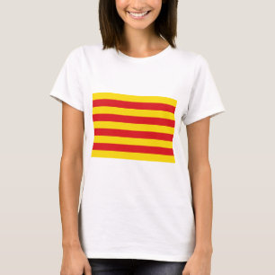 Women T Shirt with Flag of Catalonia