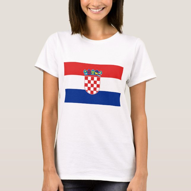 Women T Shirt with Flag of Croatia (Front)