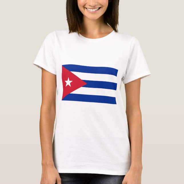 Women T Shirt with Flag of Cuba (Front)