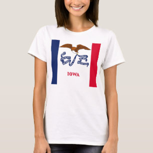 Women T Shirt with Flag of Iowa State