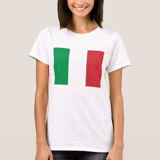 Women T Shirt with Flag of Italy (Front)