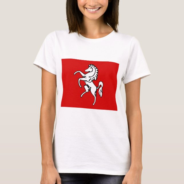 Women T Shirt with Flag of Kent, England (Front)