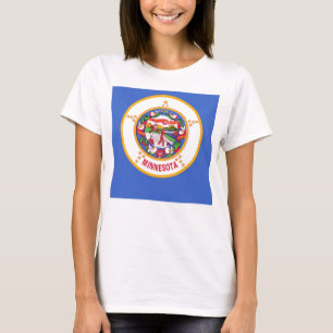 Women T Shirt with Flag of Minnesota State