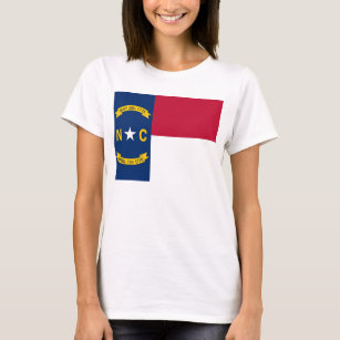 Women T Shirt with Flag of North Carolina State