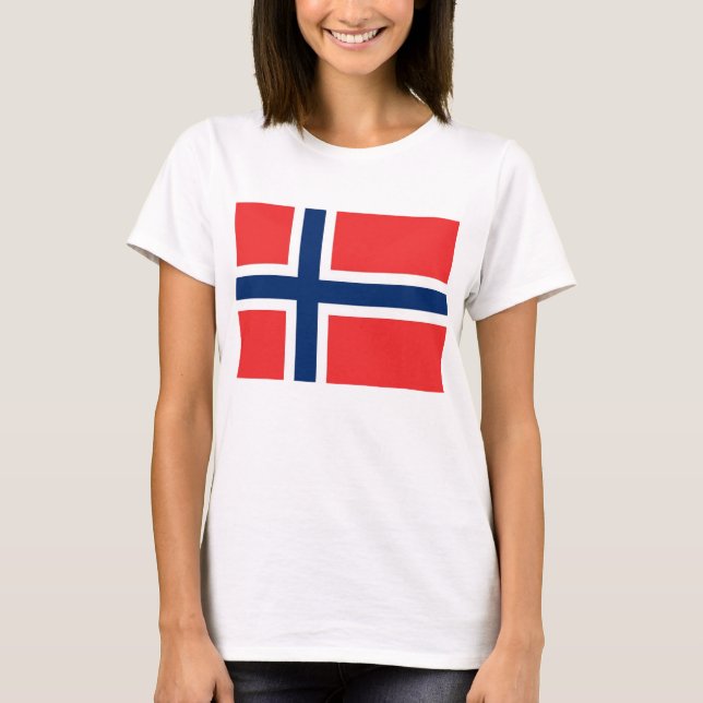 Women T Shirt with Flag of Norway (Front)