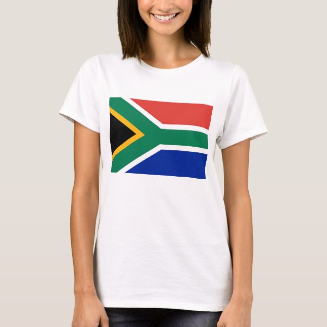 Women T Shirt with Flag of South Africa (Front)