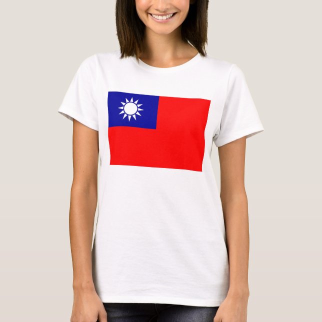 Women T Shirt with Flag of Taiwan (Front)