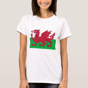 Women T Shirt with Flag of Wales