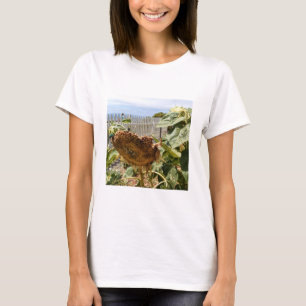 Women T-shirt with photo of sunflower