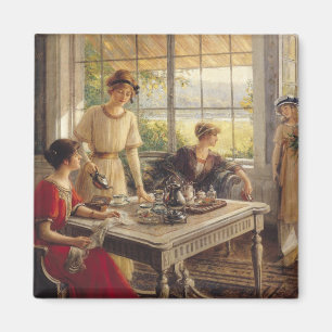 Women Taking Tea Magnet