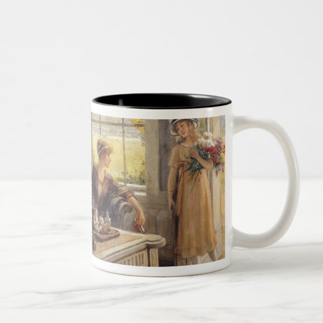 Women Taking Tea Two-Tone Coffee Mug (Right)