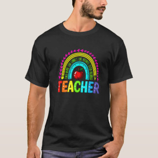 Women Teacher Rainbow Graphic Inspirational Teache T-Shirt