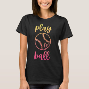 Women Teen Girls Softll Play Ll T-Shirt