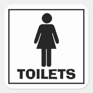 WOMEN toilets Square Sticker
