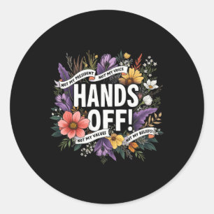 Women Trump Floral Resist Not My President Hands O Classic Round Sticker