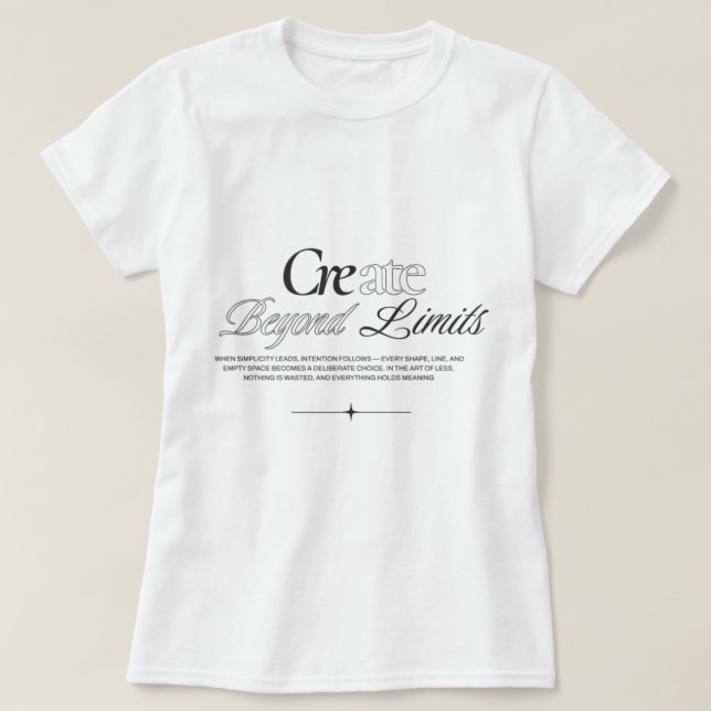 women tshirts design create beyond limits  (Design Front)