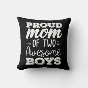 Women Two Mum of 2 Boys Mother's Day  65 Cushion