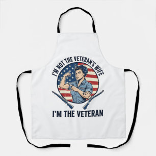 Women Veteran Patriotic Vintage Engraving Shirt De Apron