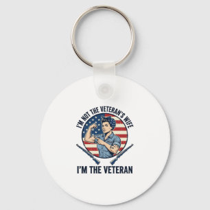 Women Veteran Patriotic Vintage Engraving Shirt De Key Ring